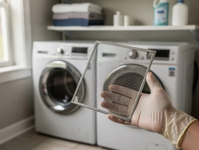 Northbridge Dryer Vent Cleaning specialist performing detailed lint trap cleaning service in Northbridge