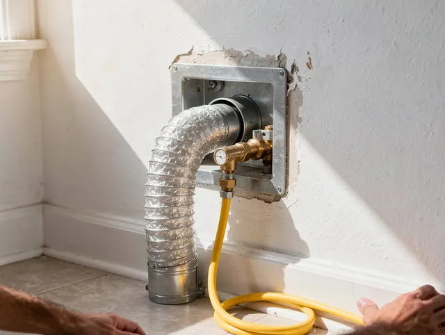 Northbridge Dryer Vent Cleaning certified technician performing specialized gas dryer vent cleaning in Northbridge